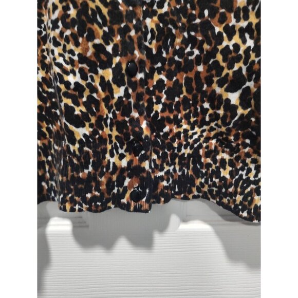 Cable And Gauge Size MediumCardigan Leopard Print Button Up Sweater animal print - Picture 8 of 13